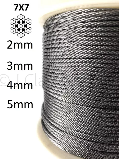 Cable de alambre de acero inoxidable 1mm 2mm 3mm 4mm 5mm 316 A4 7x7 valla balaustrada 2