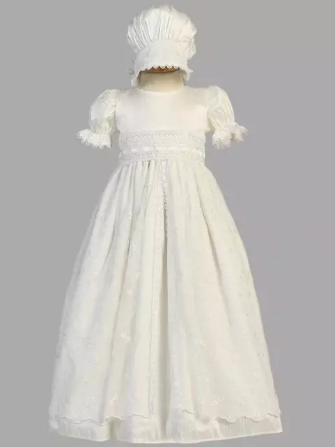 Christine Girls Baby Christening Baptism Dress Gown White