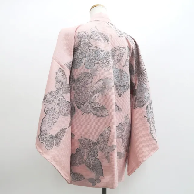 9278E5 Silk Vintage Japanese Kimono Haori Jacket Butterfly 2