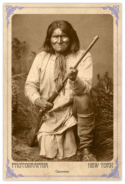 Apache Legend GERONIMO Vintage Photograph A++ Reprint Cabinet Card CDV