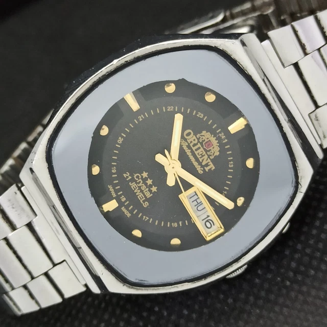 GENUINE VINTAGE ORIENT CRYSTAL AUTOMATIC JAPAN MENS D/D WATCH 516o-a273064-4