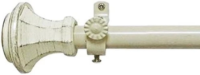 48 - 86 in Achim Home Furnishings Buono II Carson Rod & Finial Cream  RODCAR4886