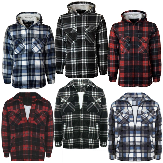 Mens Unisex Thick Sherpa Fleece Lined Jacket Hooded Soft Zip Winter Hoodie M-3XL