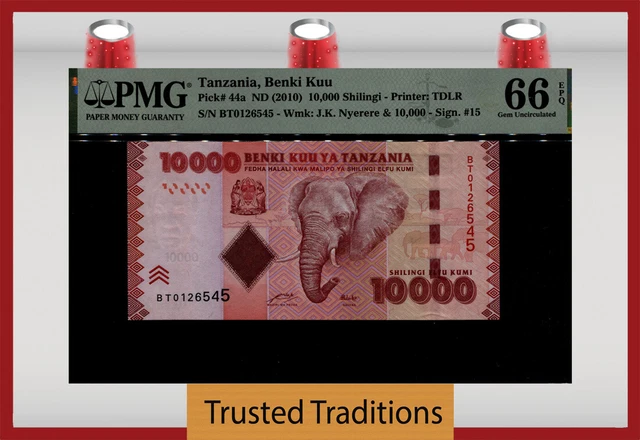 TT PK 44a ND 2010 TANZANIA BENKI KUU 10000 SHILINGI PMG 66 EPQ GEM UNCIRCULATED