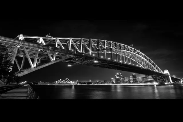 australian CANVAS  landscape art print SYDNEY 100CM  opera house black white