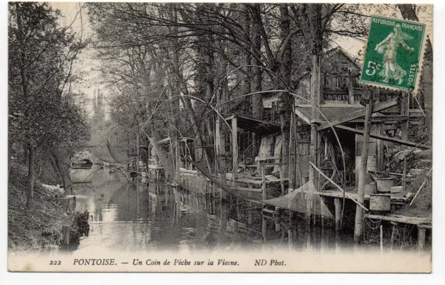 PONTOISE - Val d'Oise - CPA 95 - A fishing corner on the Viosne