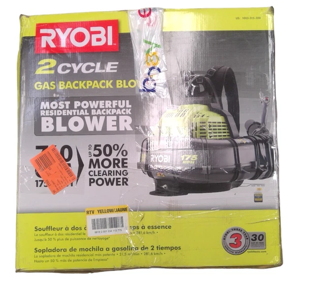 FOR PARTS Ryobi RY38BP Backpack Leaf Blower 175 MPH 38cc 2Cycle Gas