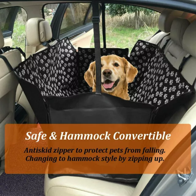 Pet Car Rear Back Seat Cover Dog Cat Protector Waterproof Hammock Mat Nonslip UK 3