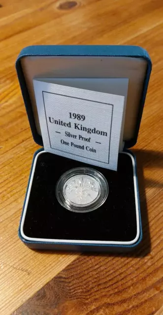 1989 - Silver Proof - One Pound Coin - Scottish thistle