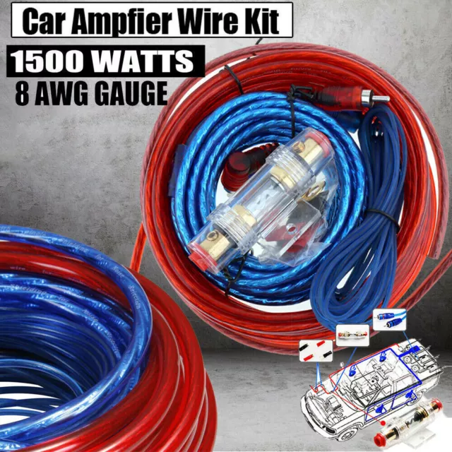 Kabelset Anschluß Endstufe Verstärker Amp Subwoofer Auto Audio Wire Kabel 1500W