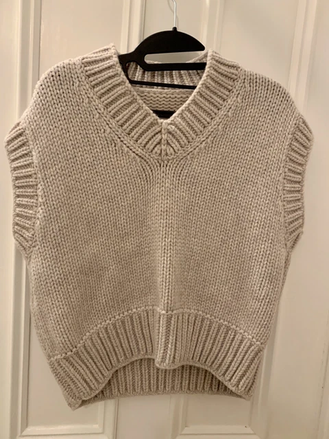 Chaleco suéter de lana beige Maison Margiela cuello en V talla S