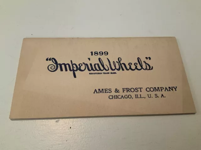 Antique 1899 Imperial Wheels Bicycle Catalogue Orig. Ames and Frost Co. Rare TOC