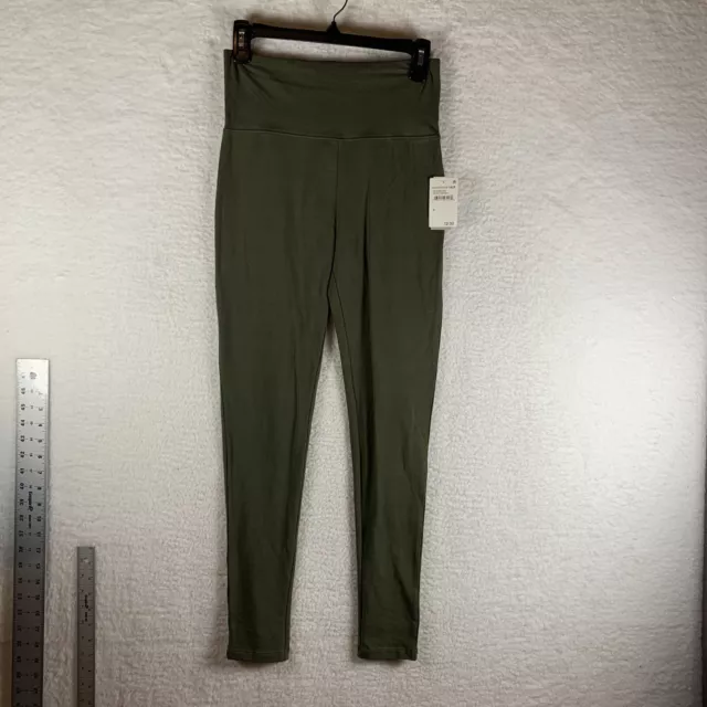 BP Leggings Women's Medium Olive Green Cotton High-Rise Stretch Pull On S8277