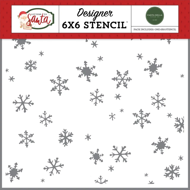 Paquete de 2 plantillas de papel Bella 6""X6"" - nevadas el día de Navidad, cartas a Santa -LS1550