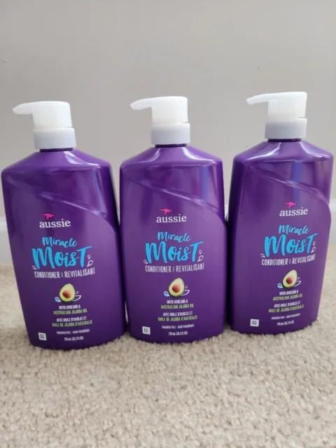 Aussie Conditioner Miracle Moist 26.2 Ounce Pump (778ml) (3 Pack)