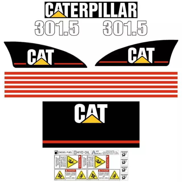 CAT 301.5 301.8 303.5 Decals Stickers Kit Mini Excavator