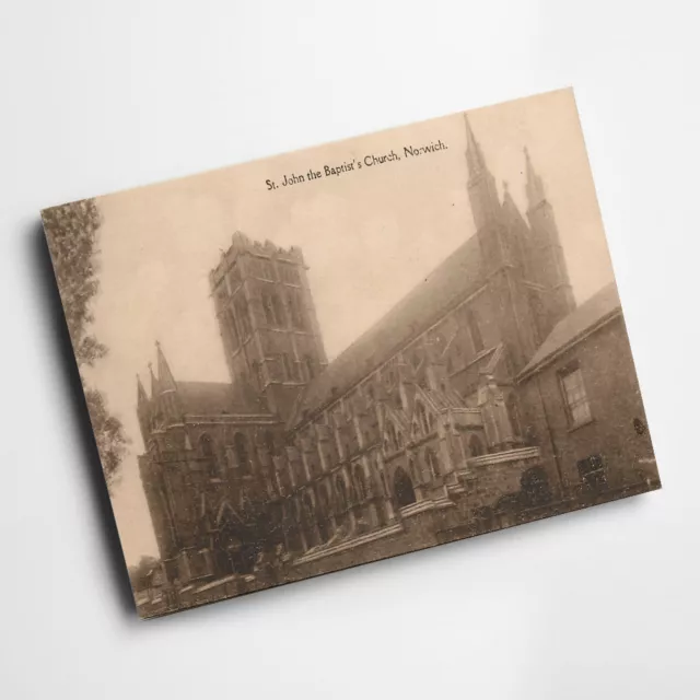 A3 PRINT - Vintage Norfolk - St. John the Baptist's Church, Norwich