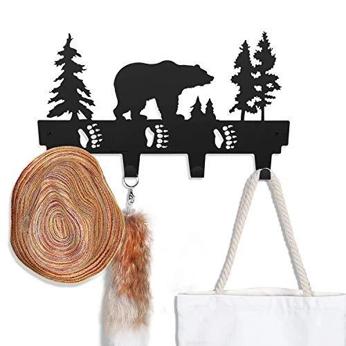CoolPlus Coat Hooks Wall Mounted Entryway Dog Leash and Key Holder Clothes Ha...