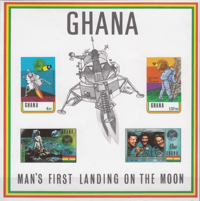 Ghana Nr. Block 39 B I** 1.Jahrestag der ersten Mondlandung