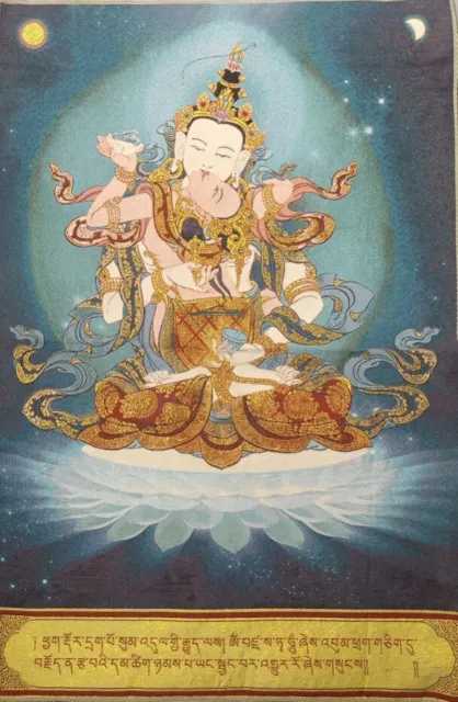 36"Tibet Tibetan Cloth Silk Buddhism Vajrasattva Mahāsattva Tangka Thangka Mural