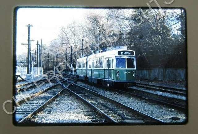 Original '86 Kodachrome Slide MBTA Boston Transit 3605 Trolley Street     23X8