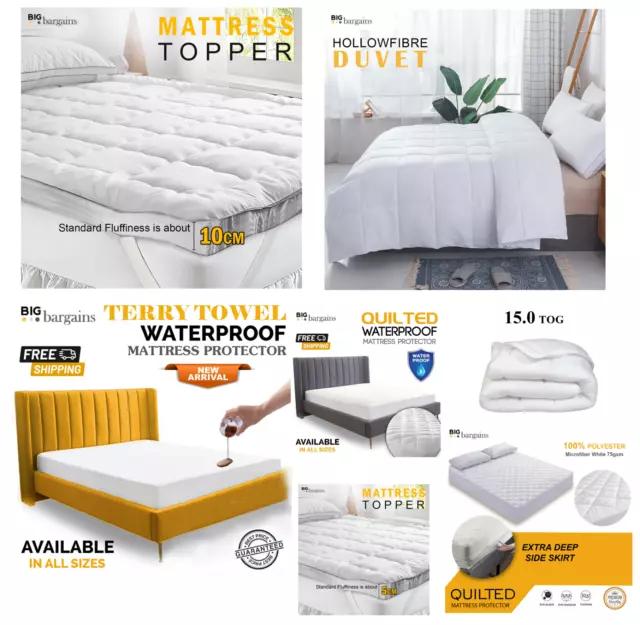 Bettdecke Luxus gesteppt Matratze Topper Protector Hotel Frottee Handtuch Bett Passform