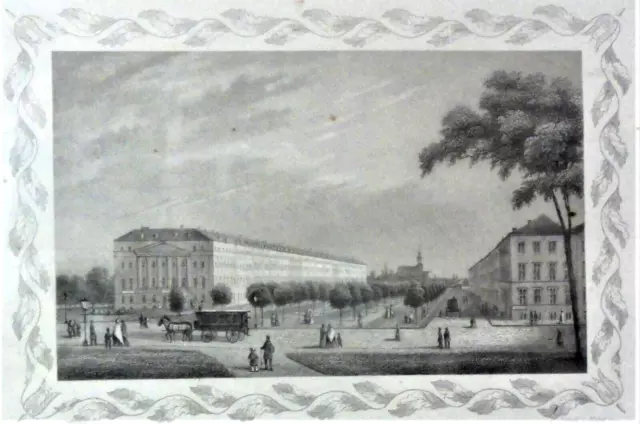 Kurz & Poppel nach Gottheil orig. Stahlstich ~1855: DIE ESPLANADE IN HAMBURG 3