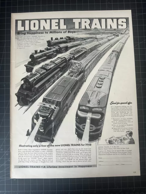 Vintage 1950s Lionel Trains Print Ad