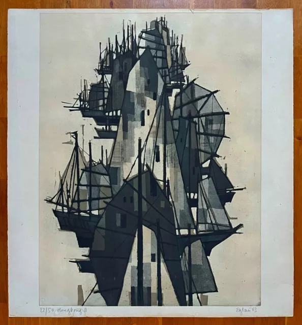 OTTO EGLAU: Hongkong II (1963) - RADIERUNG - 22/50 - handsigniert - 69x63,5 cm