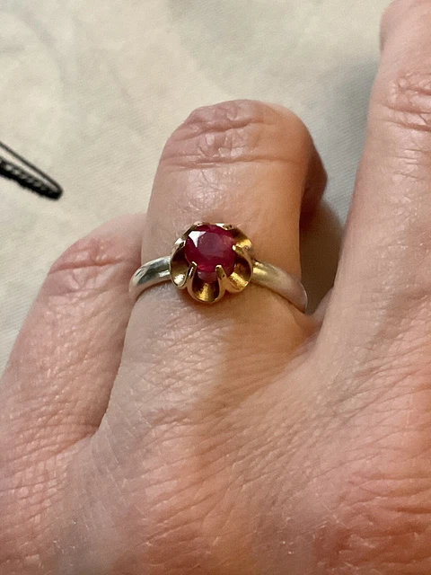 Bague Victorienne En Or Rose 14k Tête De Maure émaillée - Taille 50, Circa 1870