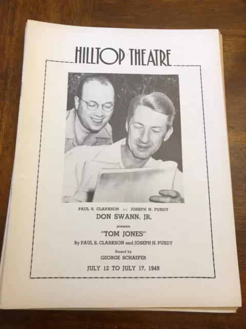 Tom Jones Hilltop Theatre MD 1949 Doug Henderson June Prud'homme George Schafer