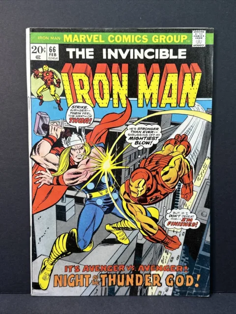 The Invincible Iron Man #66 vs. Thor 1974 Marvel Comics FN/VF 7.0 Mark Jewelers