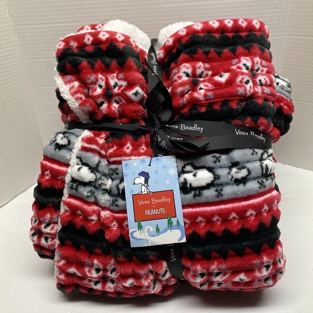 VERA BRADLEY + Peanuts Snoopy Fair Isle Cozy Life Throw Blanket Sherpa