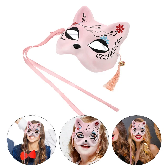 Maschera Volpe Mezza Faccia Decorazione Prom Accessori Halloween Cosplay M- Chiedi Carta Rosa
