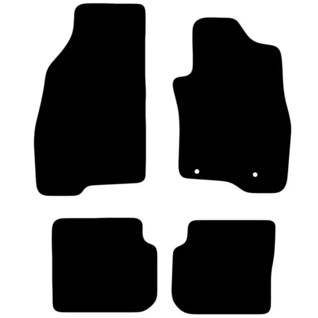 Tailored Black Car Floor Mats Carpets 4pc Set with Clips for Fiat Punto EVO