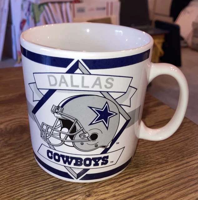 1997 NFL Officially Licensed Dallad Cowboys Coffee Cup Mug, Russ Berrie 4-1/4"T