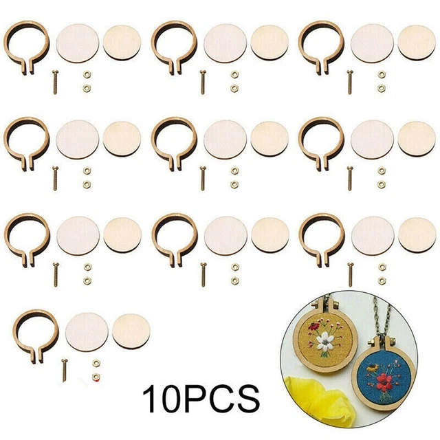 Ricamo Cerchio Legno 2.5cm Decorazione Fai da Te Fisso Cornice Regali Mano Mini