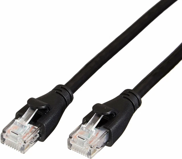 AMAZONBASICS RJ45 5 foot ethernet cable black Cat-6 Internet modem £4. ...