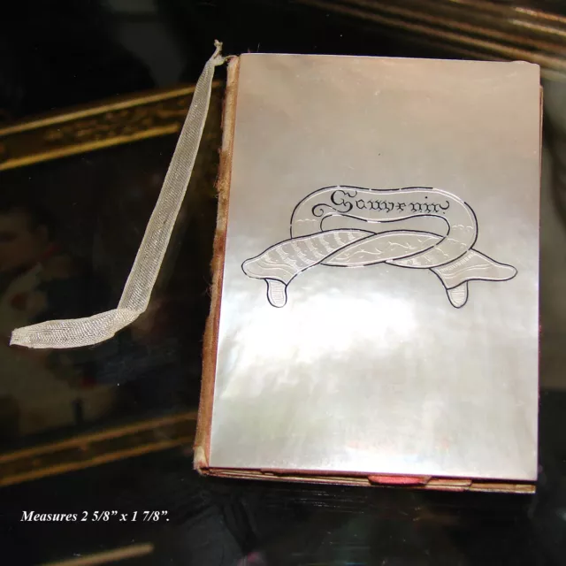 Elegant Antique French Napoleon III Era Carnet Bal, “Souvenir” Notebook 3