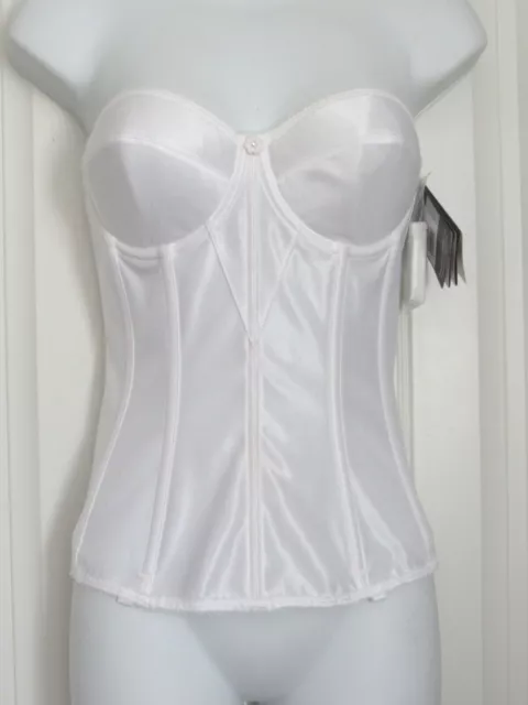 DOMINIQUE  NWT~ White Bridal Corset Bustier w/Removeable Garters #8950~38A  New!