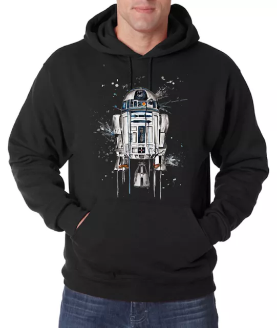 Youth Designz Herren Hoodie R2D2 Pullover Logo Print Star Yoda Darth Wars Vader