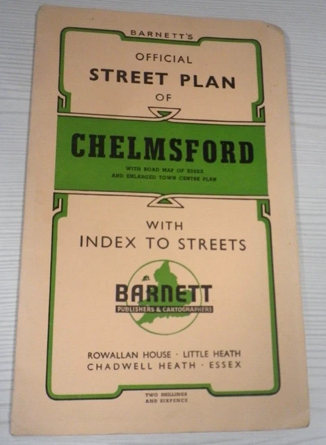 Vintage Barnett's Official Street Plan of Dartford (1960's)