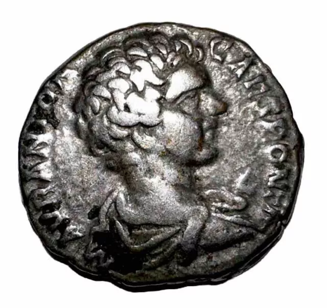 196-198AD Ancient Roman Empire Caracalla AR Denarius Coin