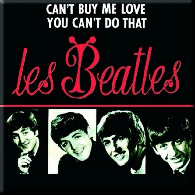 Magnete da frigorifero The Beatles Cant Buy Me Love nuovo ufficiale 76 mm x 76 mm