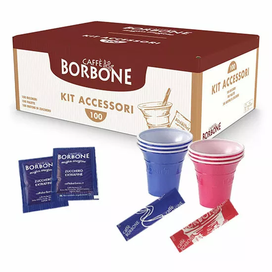 Kit borbone Sérigraphié 400 Verres Café, Palette, Sucre Break Shop