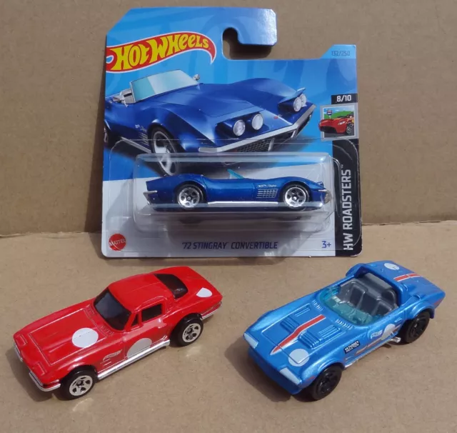 Hot Wheels - Chevrolet Chevy Corvette Sting Ray Stingray Roadster (3x cars)