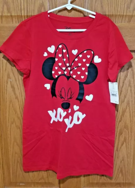 Disney Girl's XL (14/16) Minnie Mouse XOXO Sparkle Red T-Shirt NWT NEW