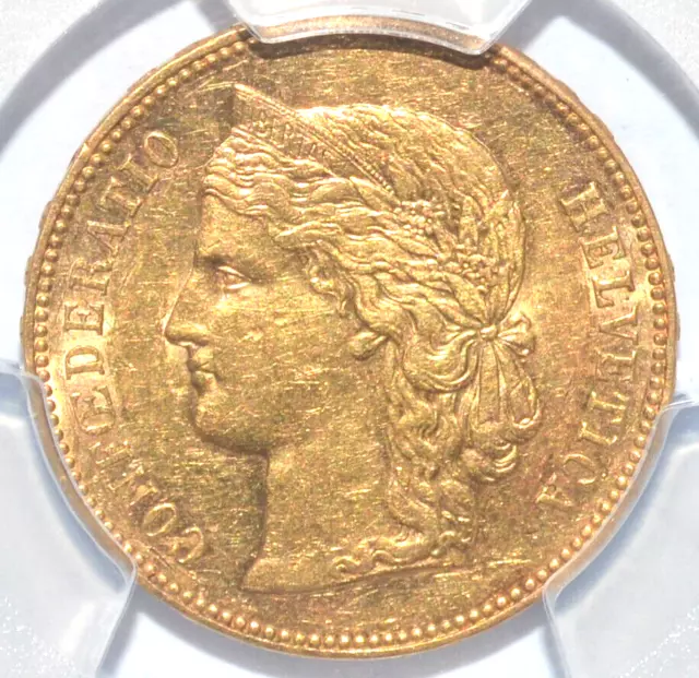 Suisse - 20 Francs OR - 1895 B - Confederatio Helvetica -  PCGS AU55. Pop=5