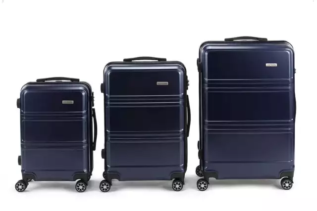 Orbis 3 Piece Kuredu Spinner Luggage Suitcase Set (Midnight Blue), Luggage Sets, 2