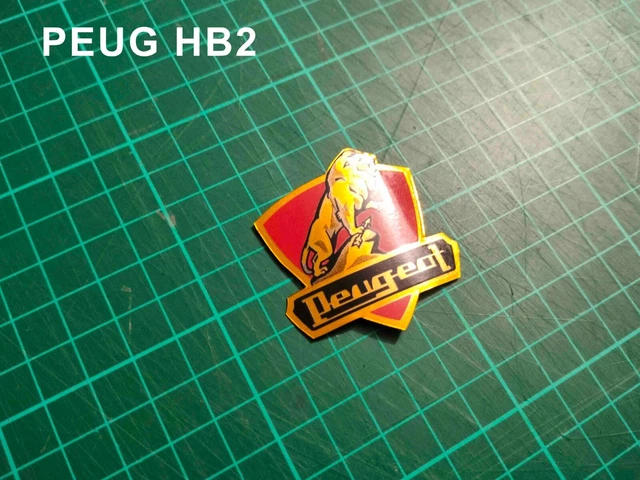 STICKERS PLAQUES HEADBADGE PEUGEOT support aspect métal brillant 3